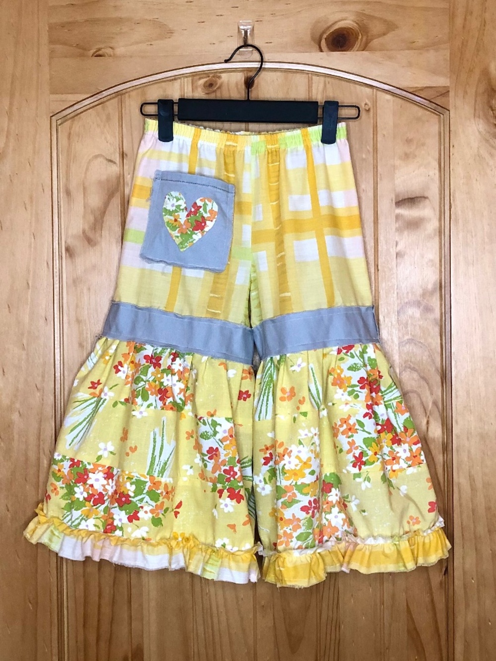 Girls 4T Hippie Love Bells | Handmade UpCycled Boho Bell Pants